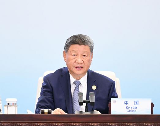 9月1日上午,上海合作组织成员国元首理事会第二十五次会议在天津梅江会展中心举行。中国国家主席习近平主持会议并发表题为《牢记初心使命 开创美好未来》的重要讲话。新华社记者 谢环驰 摄