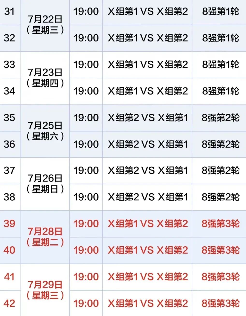 △八强赛赛程 图片